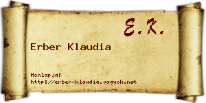 Erber Klaudia névjegykártya